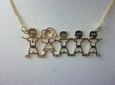 COLAR PAI MÃE 3 FILHOS EM PRATA COM BANHO OURO