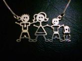 COLAR FAMILIA PAI MÃE FILHO E CÃO EM PRATA