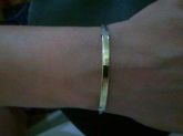 BRACELETE EM AÇO COM APLIQUE EM OURO 18K