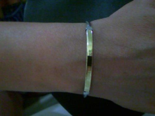 BRACELETE EM AÇO COM APLIQUE EM OURO 18K